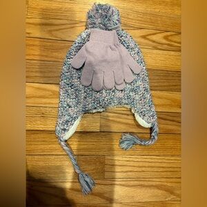 Capelli of New York Pink and Multicolor Knit Hat and Gloves